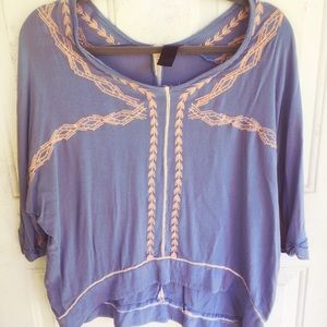 Short Sleeve Blue Blouse